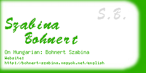 szabina bohnert business card